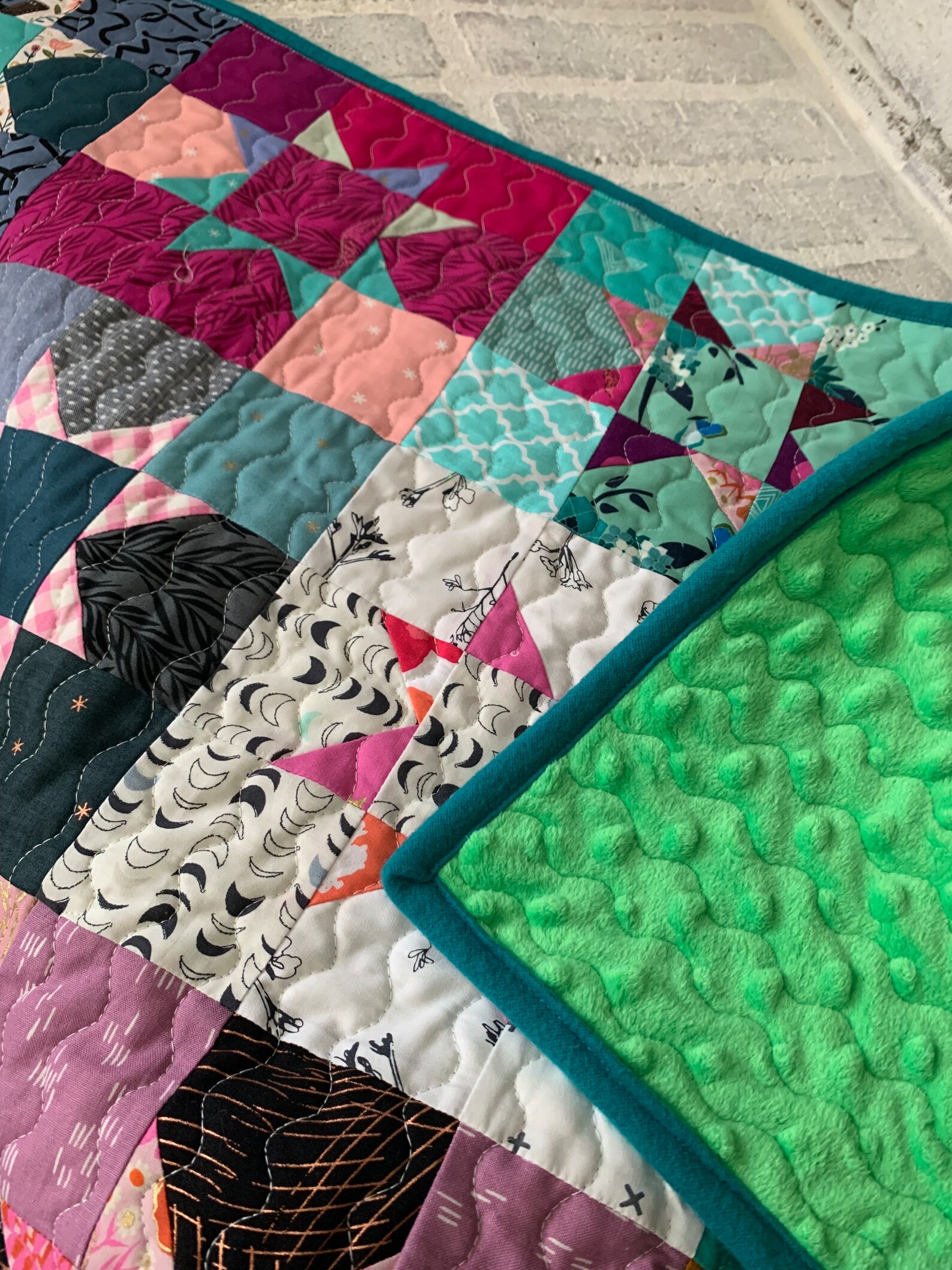 Starry Scrappy Baby Lap Quilt - Etsy
