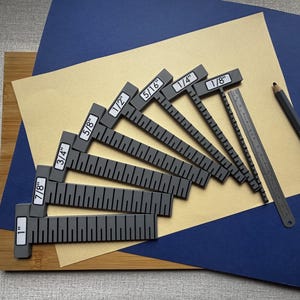 3D Gedruckte Zoll-Messgeräte: Präzise Kerben-Messmaße für das Ausrichten von Buchbindearbeiten