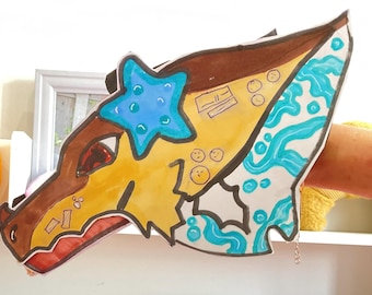 Marioneta de dragón hecha a mano / Nombre: Aqua