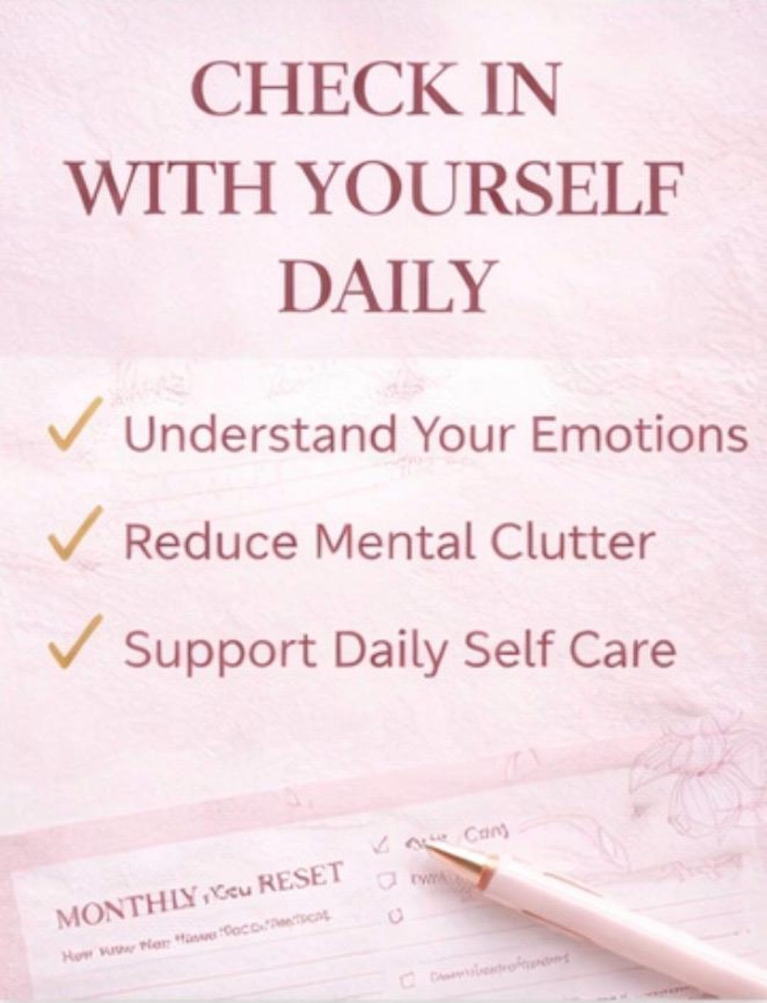 Daily Check-in Mini Tracker, Self-care Planner (PDF Download) - Etsy
