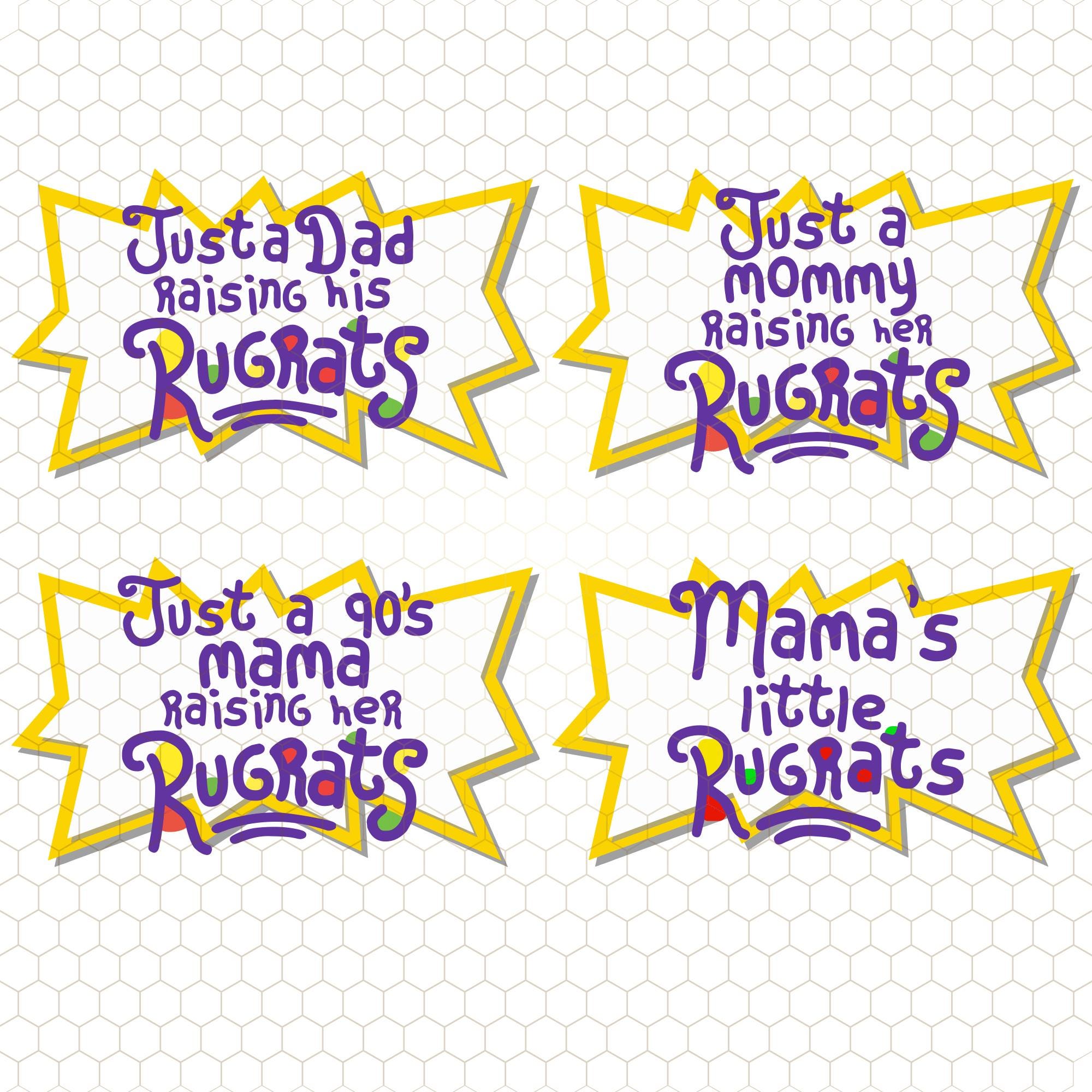 Little Rag Ras Just a 90s Mama Raising Her Rugrats SVG PNG, Dad Raising Rugrats Design ...