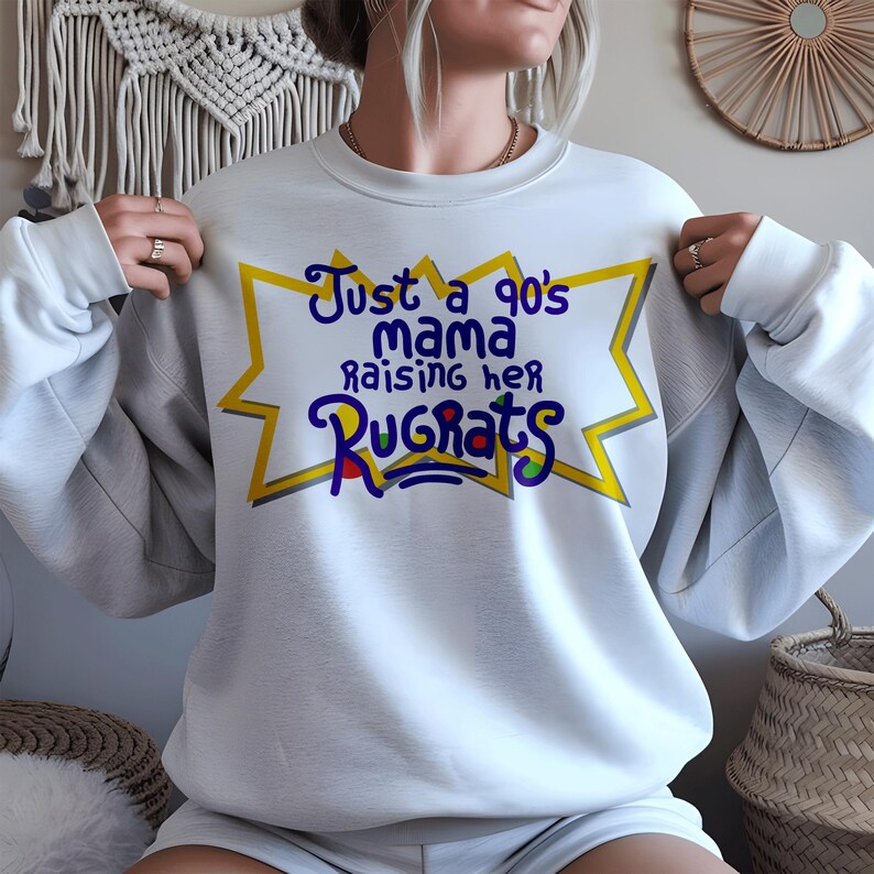 Just a 90s Mama Raising Her Rugrats SVG PNG, Dad Raising Rugrats Design ...
