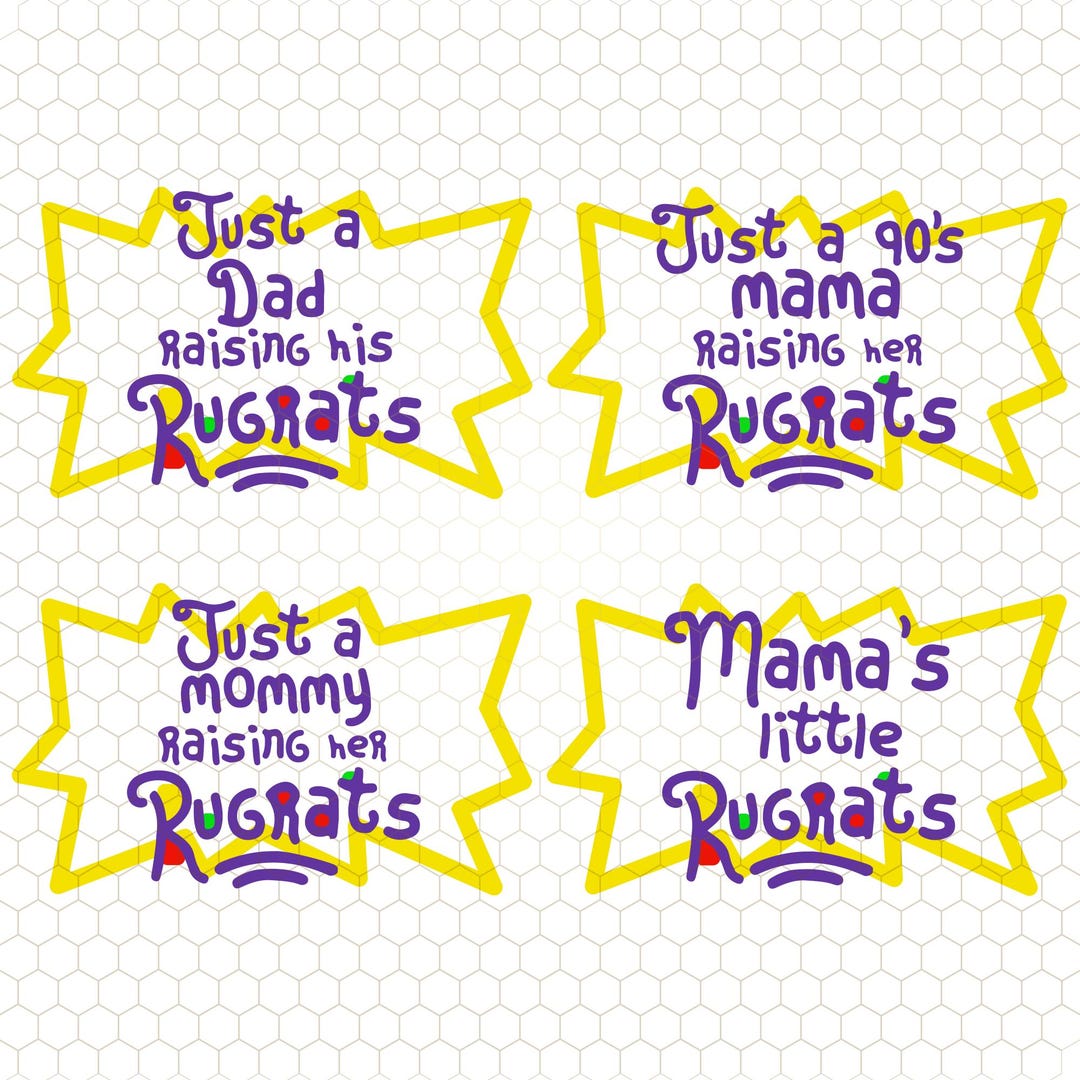 Little Rag Ras Just a 90s Mama Raising Her Rugrats SVG PNG, Dad Raising Rugrats Design ...