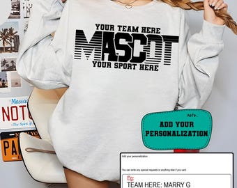 Custom School Mascot SVG PNG, Team Spirit Shirt Design, Personalized Sports Team Digital File, School Spirit Sublimation, Football Svg Png