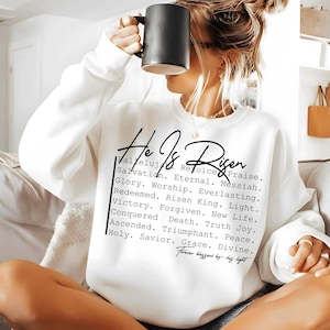 Er ist auferstandene SVG-PNG-Bundle, Ostern Auferstehungs-Shirt-Design, christliche Glaubensmerkmale Clipart, religiöses Rettergeschenk, digitale Download-Datei
