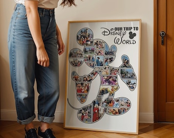 Caja de sombras de Mickey (SVG), marco de fotos para viaje a Disney, collage personalizado de vacaciones, regalo del Reino Mágico, recorte de papel 3D en capas, archivo de descarga digital