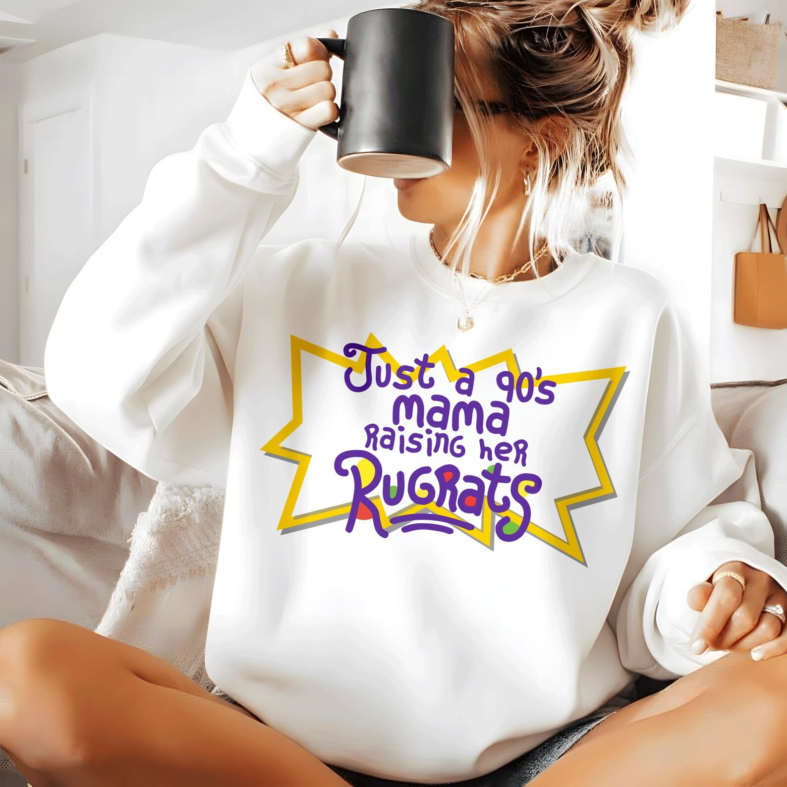 Just a 90s Mama Raising Her Rugrats SVG PNG, Dad Raising Rugrats Design ...