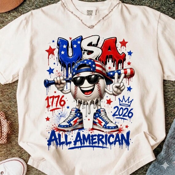 USA Baseball PNG, All American Baseball png, Patriotic Baseball Shirt Design, 4th of July Baseball Sublimation, USA Sports png