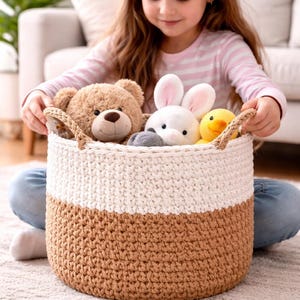 Mönster för virkad korg, enkel garnorganisatör med handtag (PDF-nedladdning)