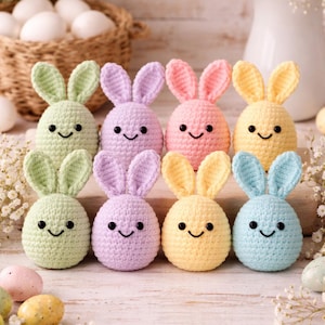 Molde de crochê para ovo de coelho, decoração de Páscoa em amigurumi (download em PDF)