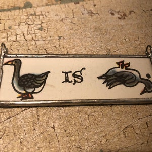 Go Tell Aunt Rhody The Old Gray Goose Is Dead Pendant Double Etsy etsy