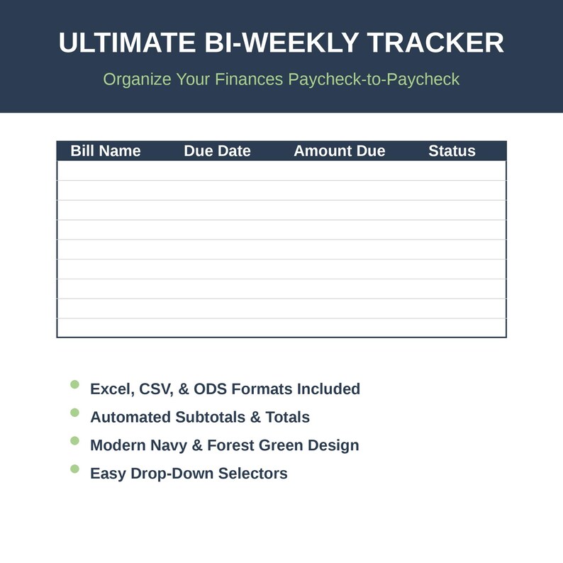 Monthly Bill Tracker Excel Template | Budget Planner Spreadsheet ...