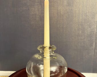 Hand-Blown Glass Taper Candle Holder | Clear Studio Art Vase