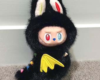 Handmade Black Monster Plush Keychain Soft Doll Bag Charm Gift
