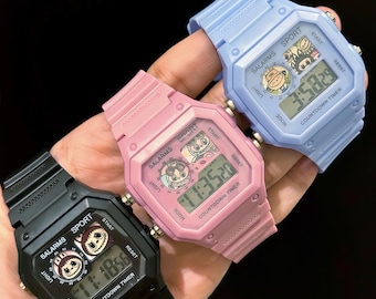 Kids Digital Sport Watch, Waterproof LED,  Kawaii Monster Design