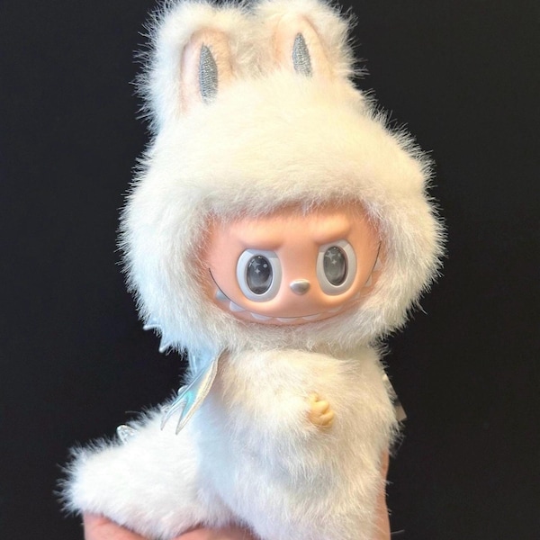 White Angel Plush Toy, Kawaii Handmade Bunny Stuffed Animal Keychain