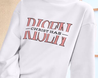 Christ Has Risen Easter Christian PNG | Easter Resurrection Day Jesus Trendy Design for T-Shirts, Sweatshirts, Tote Bags, Flasks