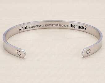 What The Fuck Cuff Bracelet, Hidden Message, Funny Gift