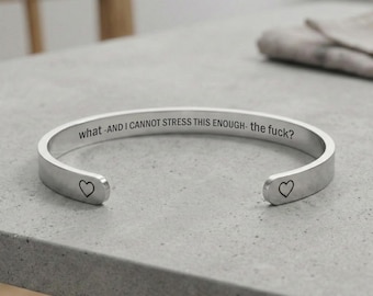 What The Fuck Hidden Message Cuff Bracelet Funny Gift