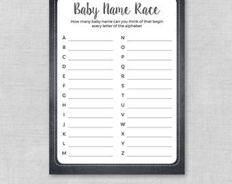 A Z Baby Name Game Etsy A Z Baby Name Game Etsy