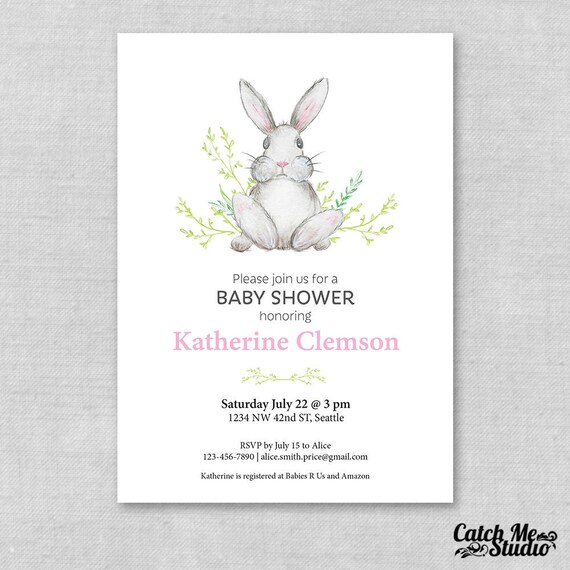 Bunny Baby Shower Invitation Rabbit Baby Shower Invite Etsy Bunny Baby Shower Invitation Rabbit Baby Shower Invite Etsy