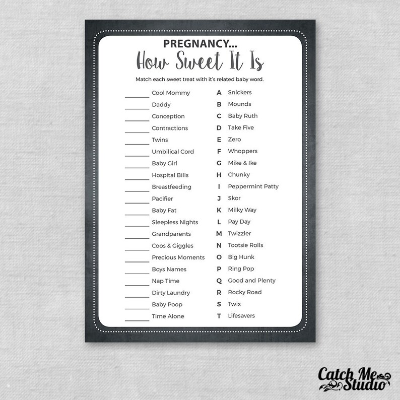 How Sweet It Is Baby Shower Game Printable Pregnancy How Etsy