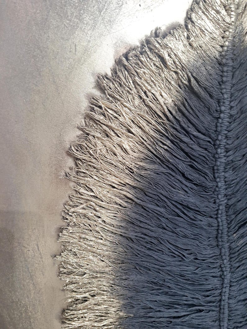 May include: Close-up of a gray, textured rug with a fringe detail. The rug has a dense, shaggy pile and a woven edge. The color is a muted gray, with variations in tone due to the texture and lighting.
