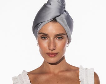 Reversible Microfiber Satin Hair Turban – Quick Dry Towel
