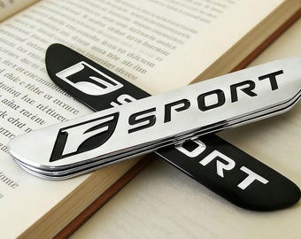 Metal F SPORT Emblem Fender Side Bumper Badge Car Sticker