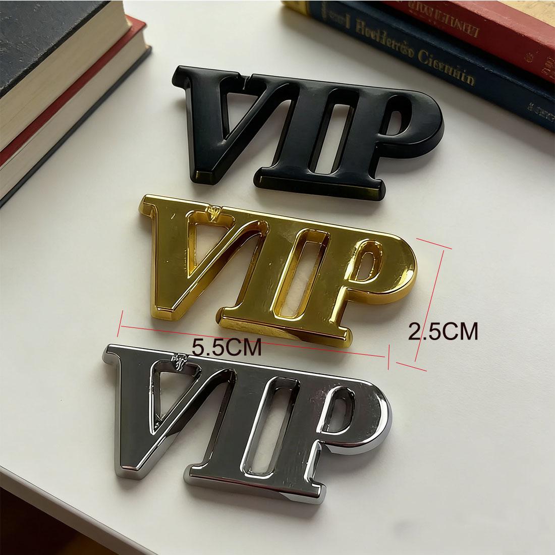 Fancy Vip Lettering 3D Metal VIP Lettering Car Emblem Sticker Auto Exterior Accessories ...