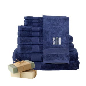 Embroidered Towel Set | College Dorm Room Essentials | Practical High School Grad Gift | Monogram Dorm Room Towel Set | College Bound Gift