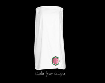 Embroidered Premium Terry Velour Towel Wrap | Dorm Room Must Have | High School Graduation Gift | College Bath Robe | Monogrammed Towel Wrap