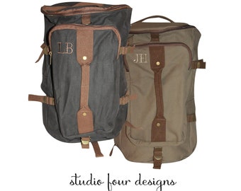 Monogrammed Duffel Bag Backpack | Personalize Groomsmen Gift | Carryon Luggage | Gifts for Him | Weekend Duffle Bag | High School Graduation