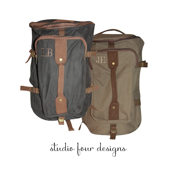 Monogrammed Duffel Bag Backpack | Personalized Groomsmen Gift | Best Man Gift | Gifts for Him | Weekend Duffle Bag | High School Graduation