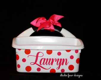 Personalized Graduation Gift | Monogrammed Shower Caddy | Dorm & Sorority Shower Storage | Personalized Shower Caddy for Dorm | SMALL CADDY