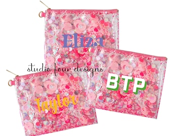 Personalized Confetti Everything Pouch | Monogrammed Pouch | Glitter Pouch | Chic Monogram Pouch | Back To School | Travel Pouch | Birthday