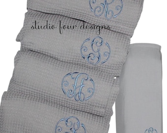 Personalized Towel Wrap, Monogrammed Waffle Weave Spa Wrap, College Dorm Shower Graduation Gift, Bridal Suite Towel Wrap