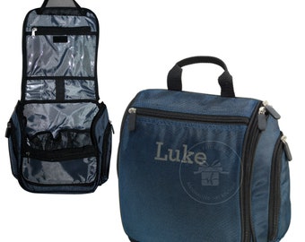 Personalized Hanging Toiletry Kit | Embroidered Travel Bag | Groomsmen Gift | High School Graduation Gift | Over the Door Toiletry Bag