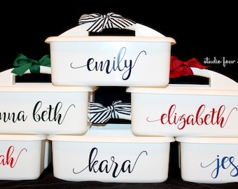 Personalized Shower Caddy {LARGE} - Must-Haves for Camp, Dorm Room & Sorority House - Most Popular Graduation Gift - Assorted Colors/Designs