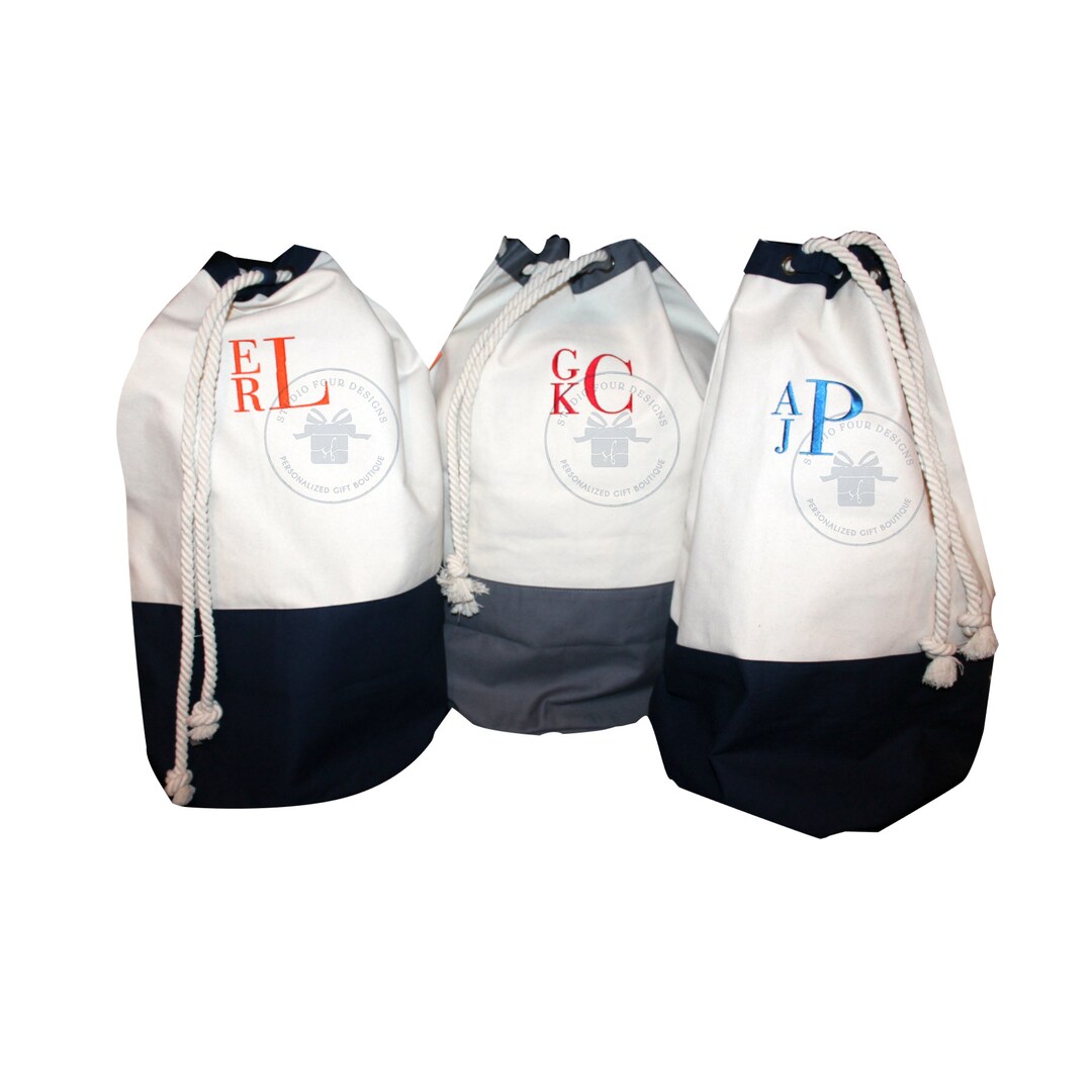 Monogram Laundry Bag Dorm Room Essentials Must Have for Etsy