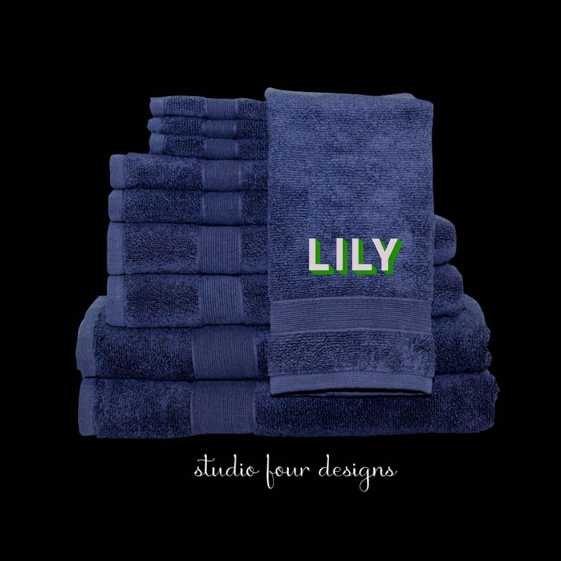 His and Hers - 6 Piece Monogrammed Towel Set – Arch City Monogramming, LLC