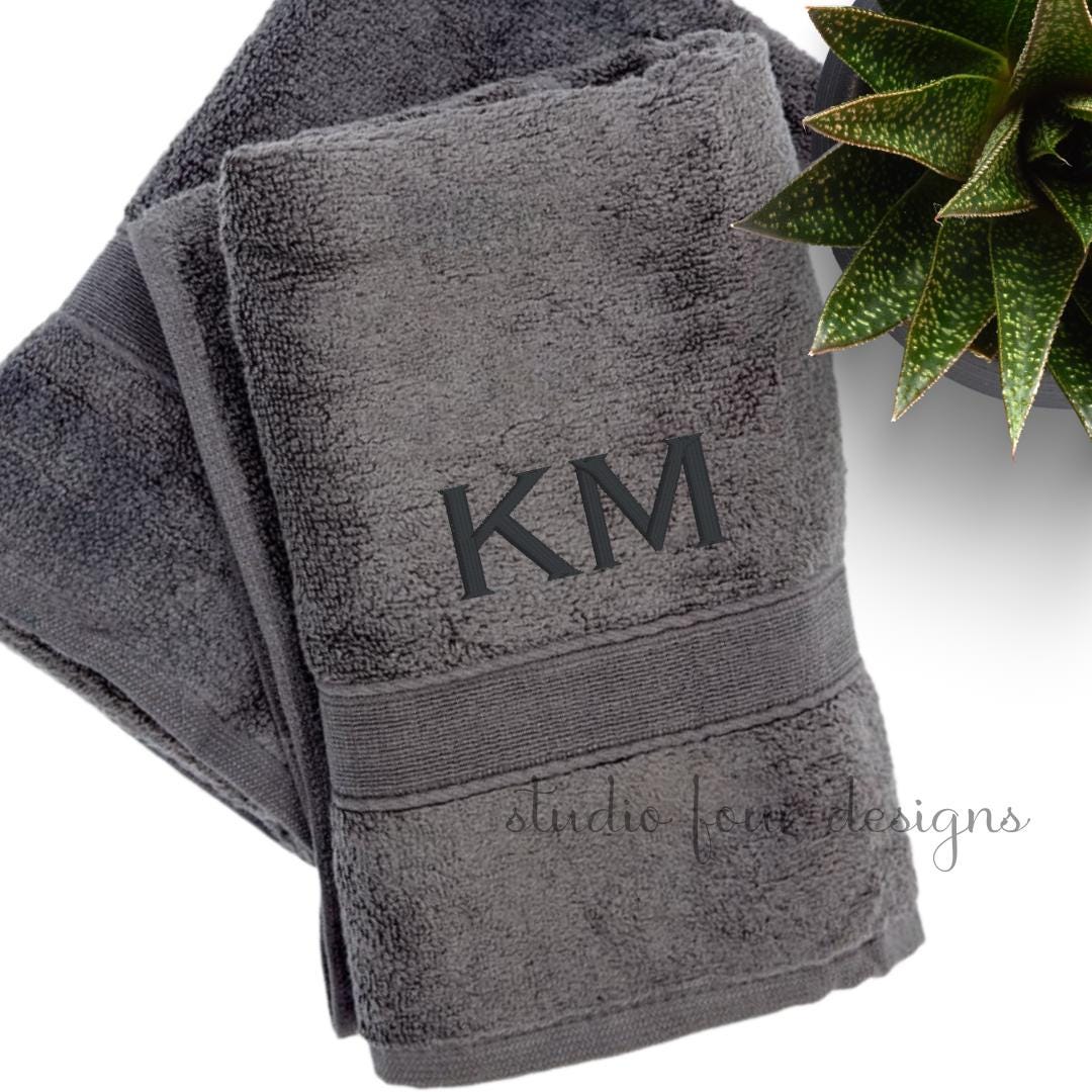Dorm Room Towel Set Monogram | Embroidered Towel Set | College Dorm Room Essentials | Practical High School Grad Gift | College Bound Gift