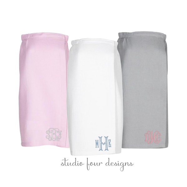 Embroidered Waffle Towel Wrap | Dorm Room | High School Graduation | College Shower Bath Robe Wrap Must Have | Monogrammed Towel Wrap