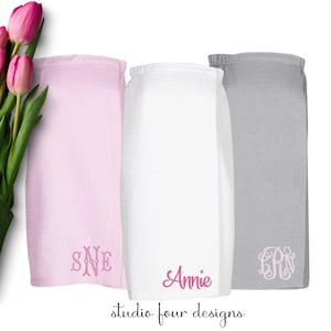 Embroidered Waffle Towel Wrap | Dorm Room | High School Graduation | College Shower Bath Robe Wrap Must Have | Monogrammed Towel Wrap