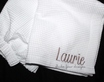 Embroidered Waffle Towel Wrap | Dorm Room | High School Graduation | College Shower Bath Robe Wrap Must Have | Monogrammed Towel Wrap