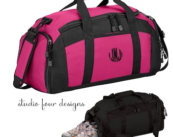Monogrammed Gym Bag | Personalized Sports Duffel | Workout Bag w/Shoe Pocket | Graduation & Wedding Party Gift | Carry On Travel