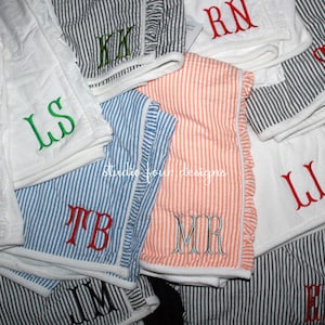 Spa Wrap | Monogrammed Seersucker Shower Wrap | Preppy Towel Wrap | College Dorm Must-Have | Personalized Bath Wrap | Practical Gift For Her