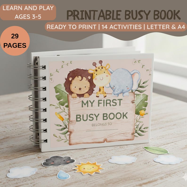 Toddler Montessori Busy Book, Daily Routine Learning (PDF Printable A4 ...