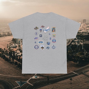 Maglietta da baseball unisex con toppe retrò dei Los Angeles Dodgers