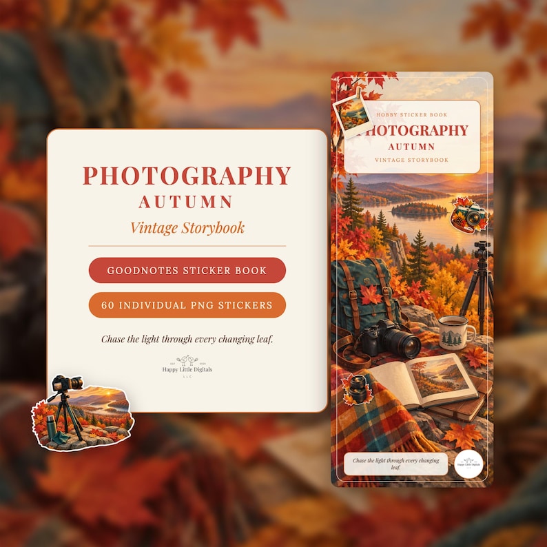 Digital Stickers - Photography - Autumn | Vintage Storybook | Goodnotes | PNGs image 1
